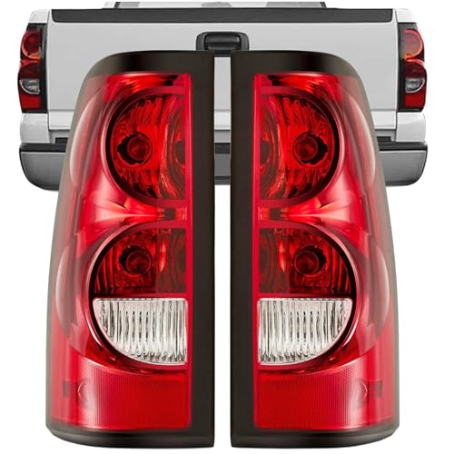 TULALUX Tail Lights Compatible with Chevy Chevrolet Silverado 1500 2500 3500 GMC Sierra 1500 2500 3500 1999-2007 Rear brake Lamps No Bulbs (Driver and Passenger Side)