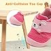 FEETCITY Baby Shoes Baby Barefoot Shoes Girls Boys Infant First Walking Shoe Wide Infant Sneakers Breathable Lightweight 0-6 Months Rose Red