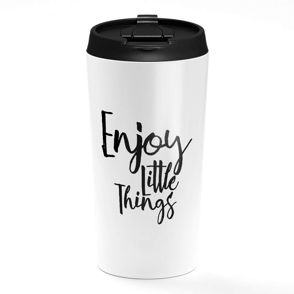 Loud UniverseEnjoy Little Things Positive Message Coffee Tumbler, White