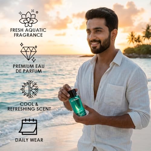 Image of La French Aqua Unisex Perfume 100ml | Eau De Parfum | Long-Lasting Bold Fragrance with Lemon, Patchouli & Clove Notes | Premium Perfume for Men & Women