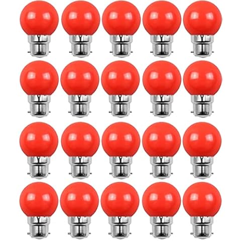 Aiwerttes 20-Pack B22 Bayonet LED Bulbs 2W Equivalent 20W Bulb Multicolor Bulbs Red for Garland Home Bar Party Ambience Decoration,Non-Dimmable Cover