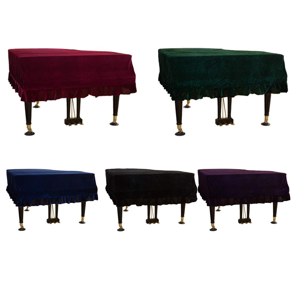 Klavierabdeckung, staubdichte Abdeckung Samt Flügelabdeckung Stoff waschbar Triangle Bordered Piano Cover