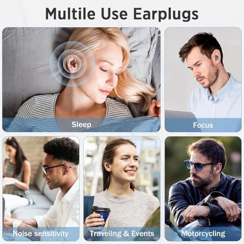 Image of Ear plugs for Noise Cancellation Soft Silicone Ear plugs for Sleeping, Studying, Travel, Flight Reusable Noise Reduction Earbuds noise cancellation with 6 Comfort Tips (S /M /L) Traveling Accessories