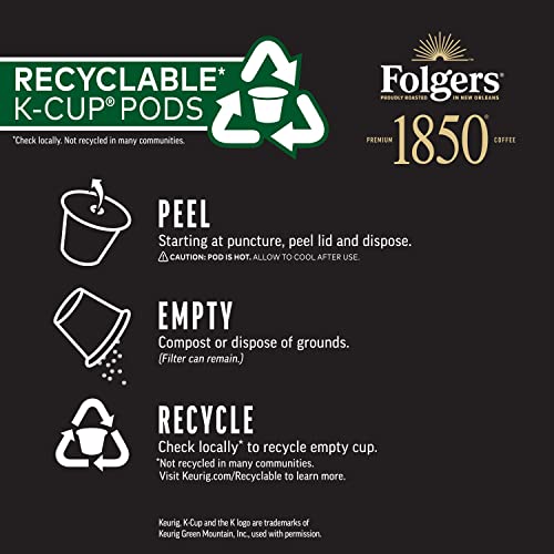 Image of Folgers 1850 Black Gold Dark Roast Coffee, 10 Keurig K-Cup Pods