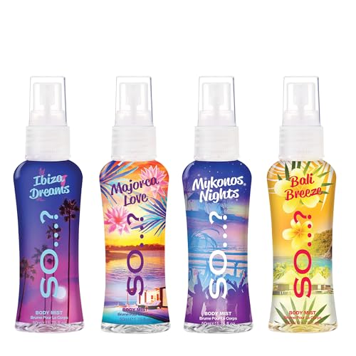 So…? Escapes Womens Gift Set, with Ibiza Dream, Bali Breeze, Mykonos Nights & Majorca Love, Fragrance Spray Set (4 x 50ml) - Image 3