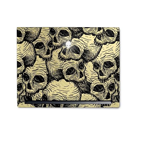 Image of MightySkins Carbon Fiber Skin Compatible with Alienware M18 R1 (2023) Full Wrap Kit - Inked Skulls | Protective, Durable Textured Carbon Fiber Finish | Easy to Apply & Change Styles | Made in The USA