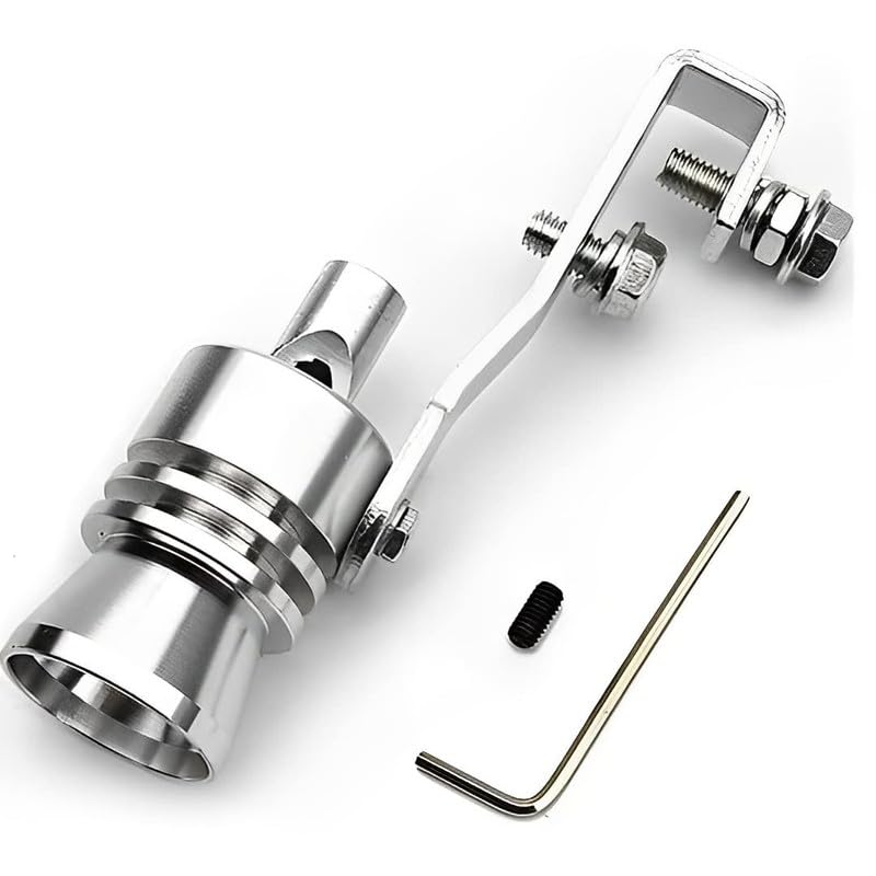 Drop Stop Turbo Sound Whistle Exhaust Muffler Pipe BOV Blow-off Valve Simulator Universal Aluminum Tailpipe Loud Sounder Car Roar Maker Exhaust Noise Booster - Silver Color For Polo GT