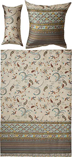 Bassetti Bettwäsche Lilith Feinsatin Natur-beige-braun Größe 1x 155x220 cm + 1x 80x80 cm