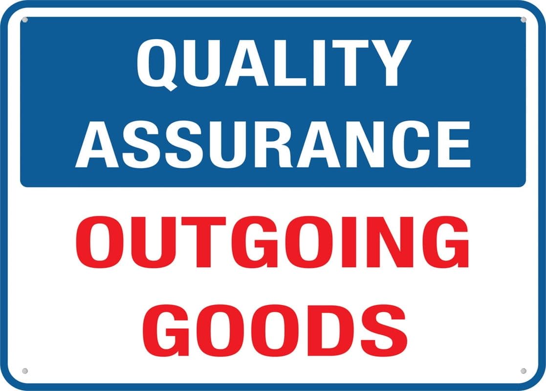 Quality Assurance Outgoing Goods Retro Funny Novelty Art Backyard Funny Wall Décor Poster Cafe Plaque Tin Sign 8x12 Inch