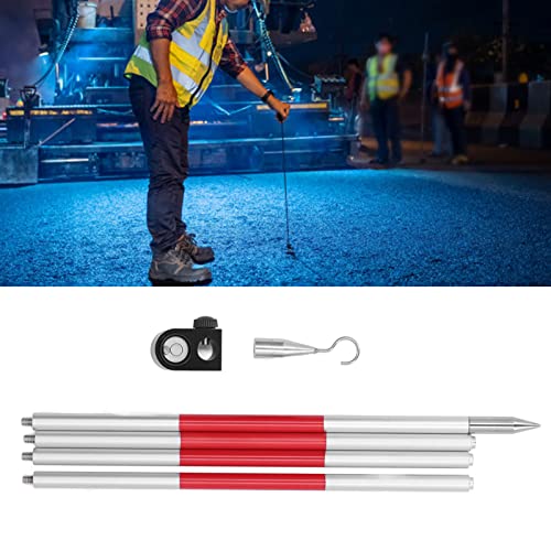 Lightweight Aluminum Alloy 4 Section Prism Pole with 1/4in Thread for Total Station - Image 2