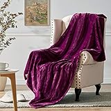 Hallmark Purple Throw Blankets for Girls Women, Soft Warm Flannel Fleece Blankets Throw for Couch...