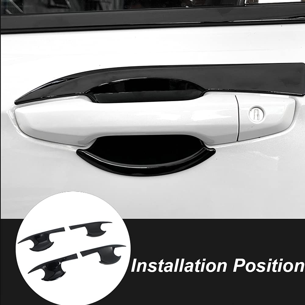 12PCS ABS Door Handle Bowl Covers For Honda CR-V 2017-2022 - Bright Black Exterior Trim Protectors