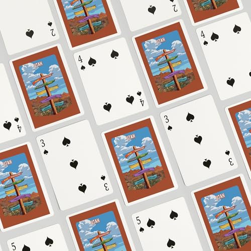 Lantern Press Utah, Signpost, Desert, 52 cartas poker miniatura 4