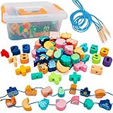 Faerly® Fädelspiel 60 Teile   Box -...