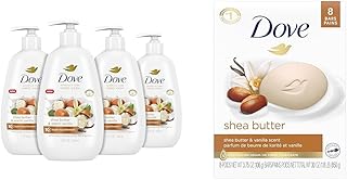 Advanced Care Hand Wash Shea Butter & Warm Vanilla 4 Count for Soft, Smooth Skin & Beauty Bar Skin Cleanser for Gentle Soft Skin Care Shea Butter