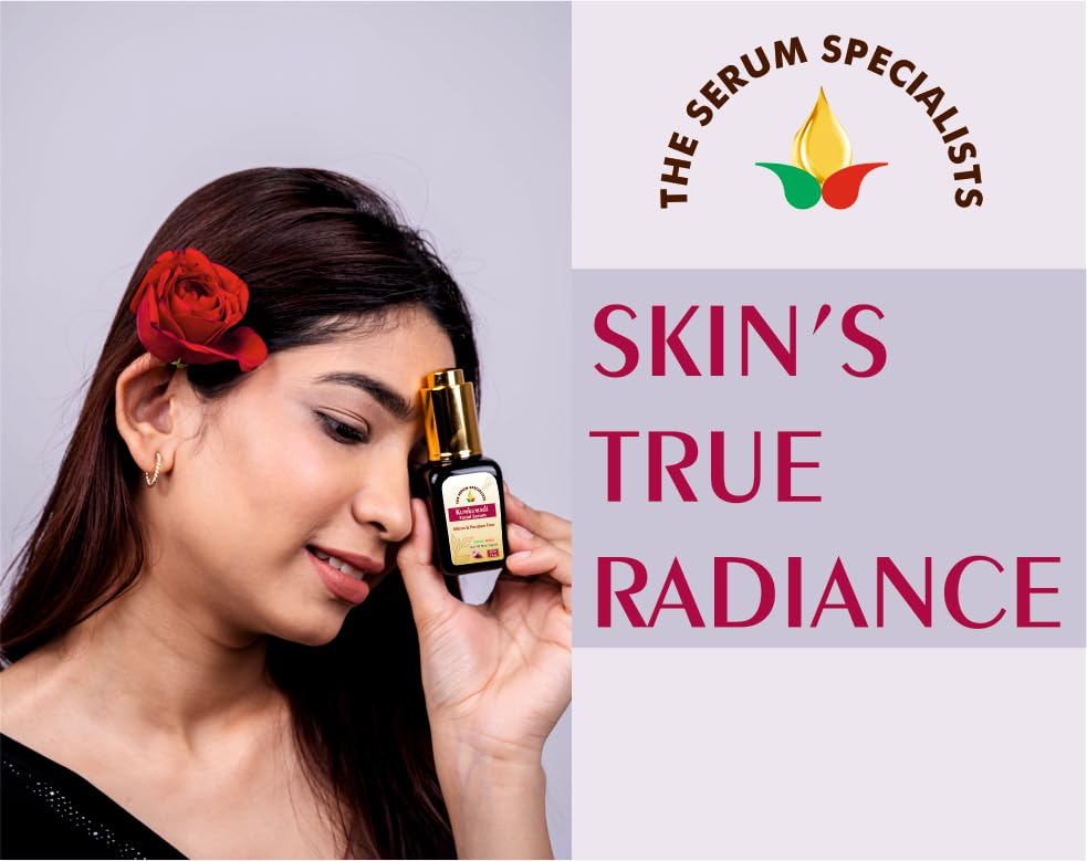 Image of Kumkumadi Face Serum - Brightening & Complexion Enhancing | Saffron Infused | All Skin Types | Paraben Free | 100% Pure from Himalayas - 30ml