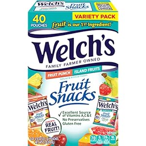 Welch’s Fruit Snacks, Fruit Punch & Island Fruits Variety Pack, Perfect for School Lunches, Gluten Free, Bulk Pack, 0.8 oz Individual Single Serve Bags (Pack of 40)
