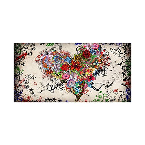 Toile peinture abstraite fleurs colorées KEBIA 60x120 cm pour salon
