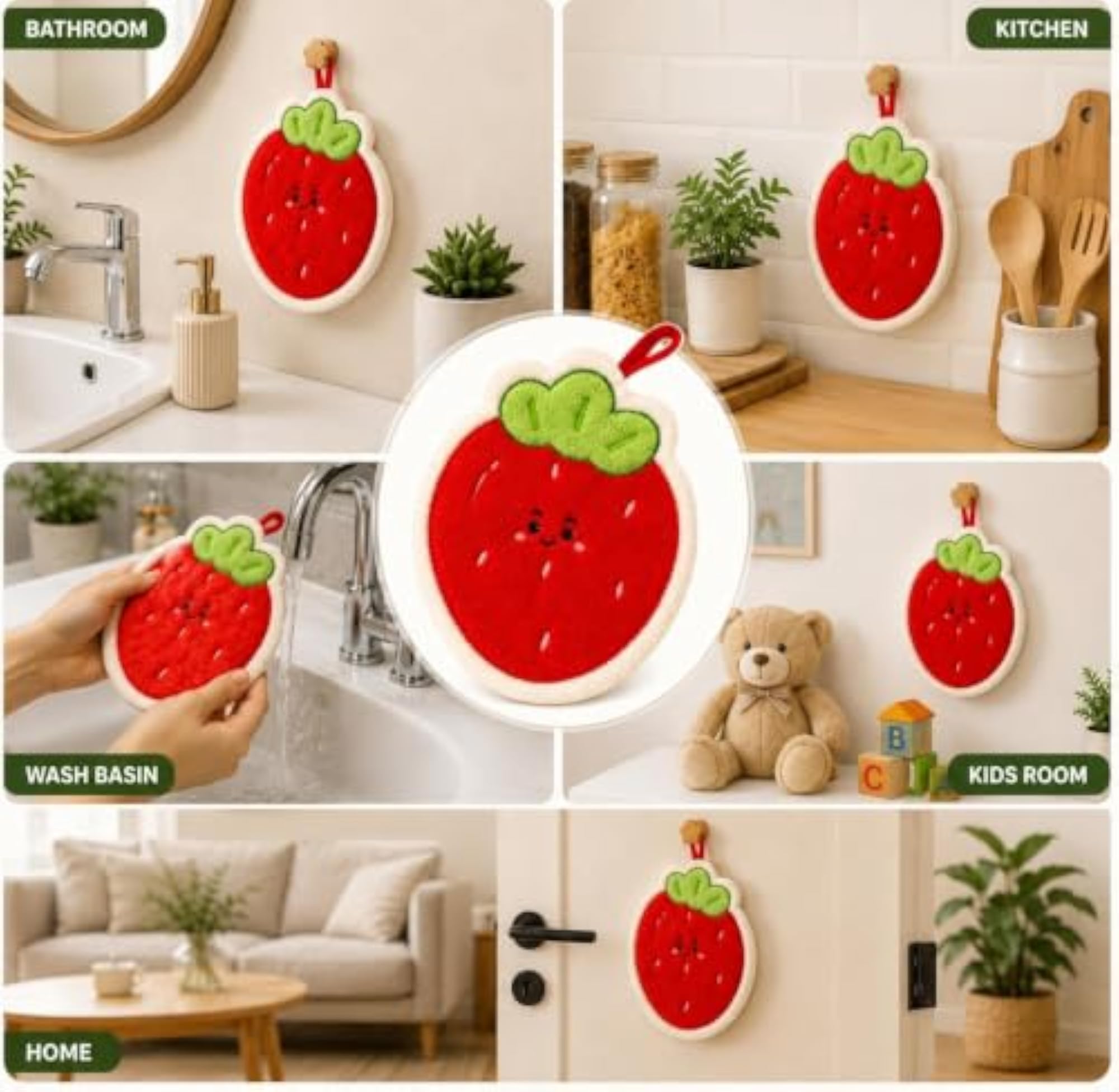 Cute Strawberry Shaped Bath Loofah Pad