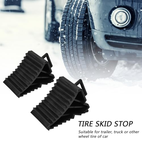 JNNJ 2 Stück Reifenstopper, Bremsklötze Für Anhänger Unterlegkeile, Kunststoff-Radkeil Mit Griff, rutschfeste Basis Radkeil Schwere Unterstützung, Für Auto, Anhänger
