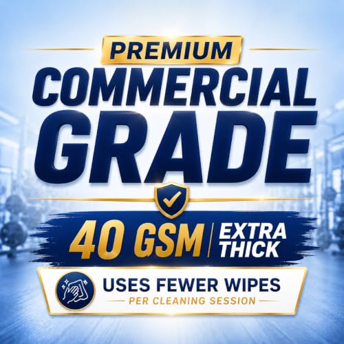 Image of MR. WIPES Premium Bulk Wet Wipes - 1000 Count per Roll (4 Rolls), Gym & Fitness Equipment, Commercial Use, 8 inch x 6 inch Sheet, Pro Series 40 GSM