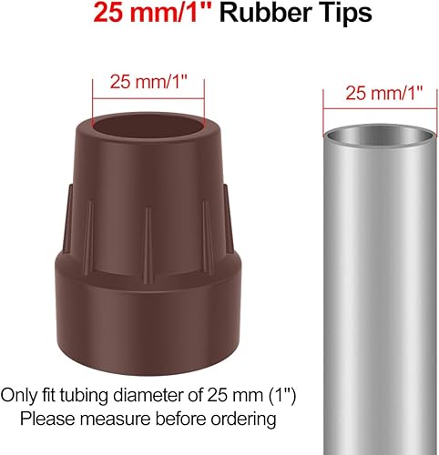 Miniatura 2 de supregear Puntas de caña de 1 pulgada, puntas de bastón resistentes de 1 pulgada, reemplazo de puntas de goma de 0.984 in1 pulgada, paquete de 2