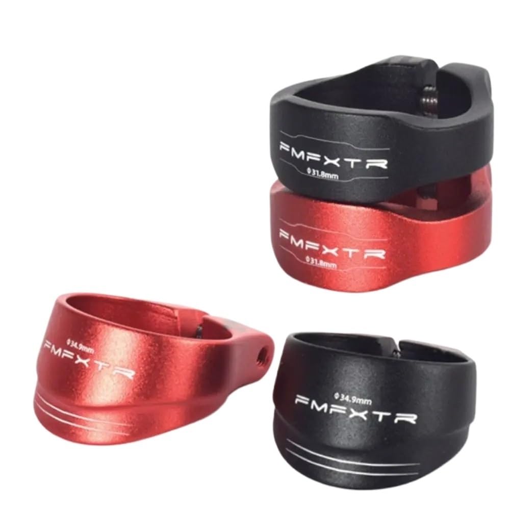 Collarino Reggisella Morsetto reggisella for bicicletta in lega di alluminio 31,8/34,9 mm tubo sella MTB Clip bici Parti(Red-31.8-wide)