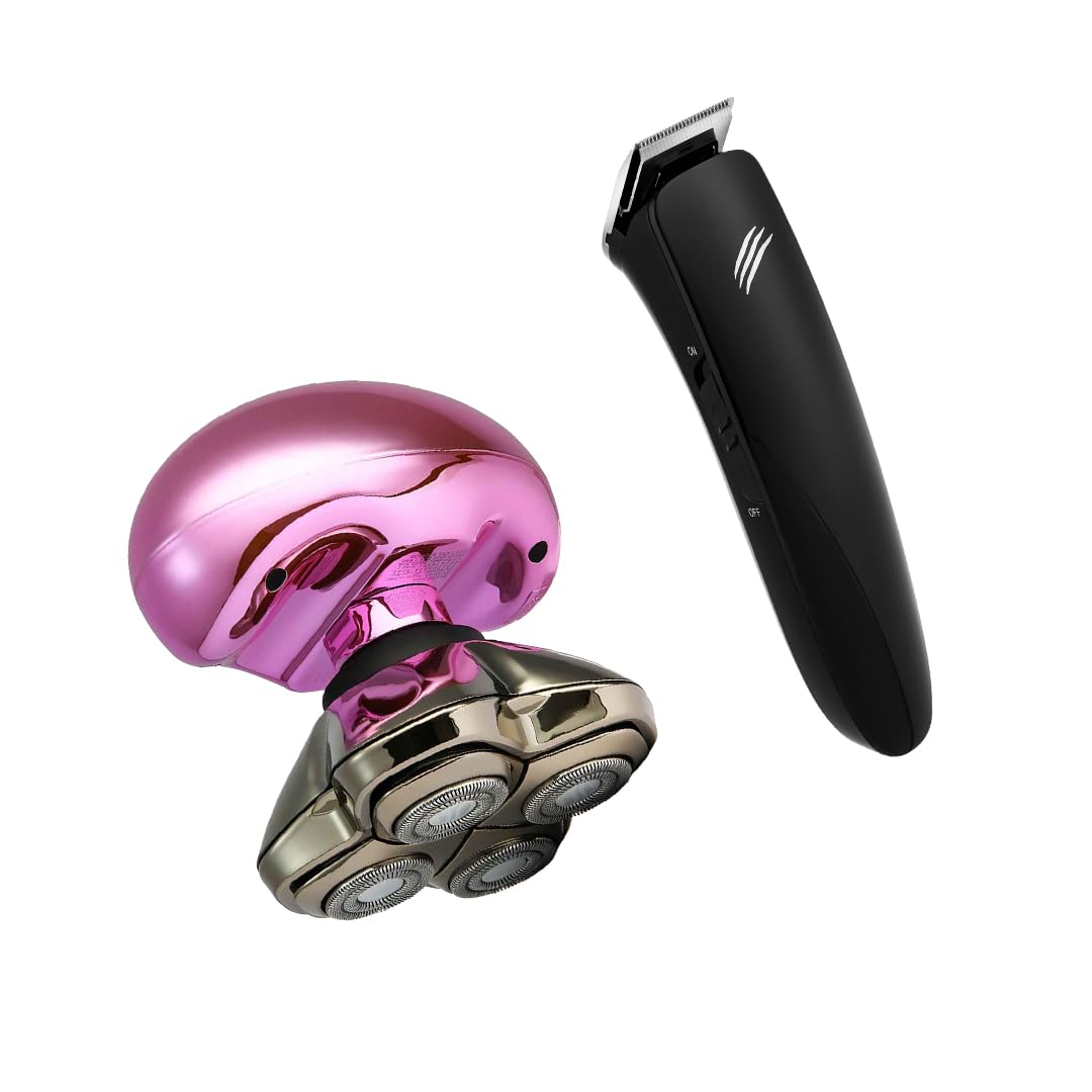Skull Shaver Couple Combo | Baby Beast Trimmer and Butterfly Kiss Women | Body Trimmer for Men and Women ,Cordless & Corded, Head, Underarms, Chest, Back & Beard grooming kit, waterproof, Gift For Your Loved once