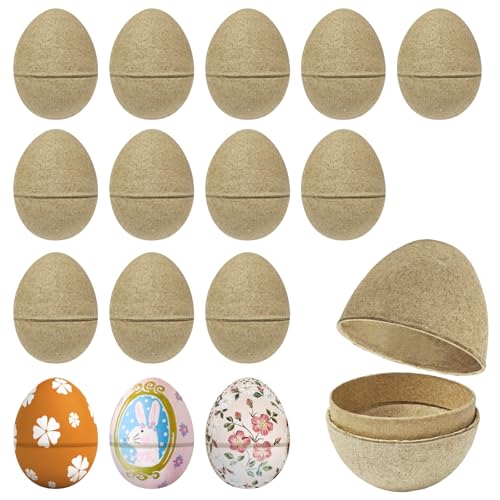 DIY Paper Mache Easter Eggs | 15 Pcs | Fillable & Paintable for Crafts