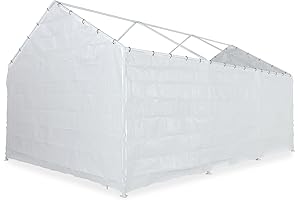 ABBA Patio Carport Replacement Canopy, 8 Legs Carport Frame Tent Shelter Cover with ZIPPER