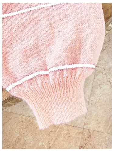 Image of BEAUDRM Girl's Cute Bow Sweater Crew Neck Long Sleeve Drop Shoulder Loose Pullover Tops