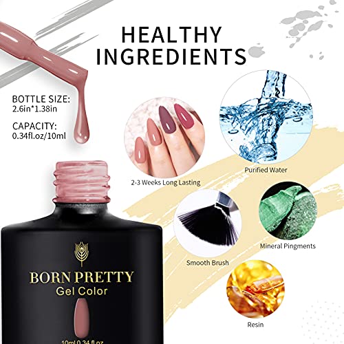 BORN PRETTY UV Nagellack Set Rot, 6 Farbe 10ml Gel Nagellack Set Shellac Nagellack UV LED Nagellack Langlebig Gesund… – Bild 6