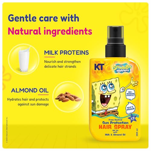 Image of Moisturizing Sun Protection SPF25 Hair Spray for Kids 3-12 Years | Pediatrician Approved | UV Protection & Frizz Control with Argan Oil & Vitamin E | 200ml