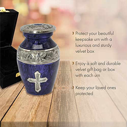Image of Purple Love of Christ Cremation Urn for Ashes for Women - Personalized Cremation Urns for Human Ashes Adult Female Decorative Urns - Beautifully Handcrafted Cross Urn