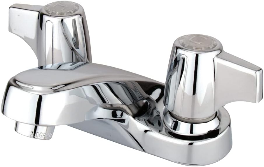Kingston Brass KB160LP Vista Twin Canopy Handles 4-Inch Centerset Lavatory Faucet without Pop-Up, Polished Chrome