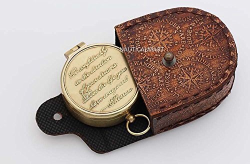 Nauticalmart Thoreau's Go Confidently Quote Engraved Brass Compass - Graduation Day Gifts - Wedding Gift - Baptism Gift - Father 'S Day- Mother's Day - Anniversary - Keepsake Christmas #TOP1