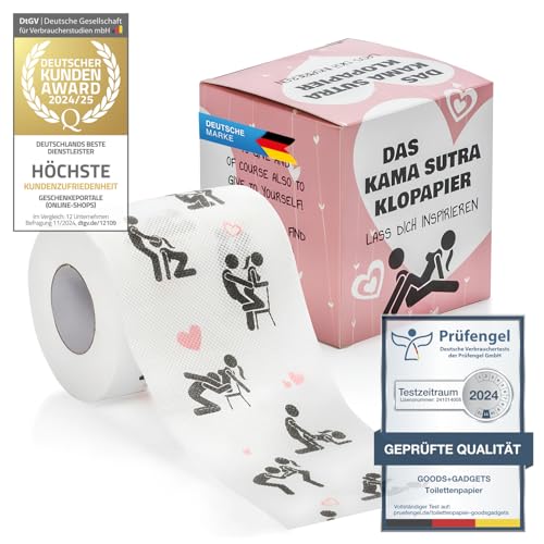 Kamasutra Toilettenpapier WC Fun Klopapier mit erotischen Positionen & Stellungen für Verliebte Kamasutra Toilettenpapier WC Fun Klopapier mit erotischen Positionen & Stellungen für Verliebte