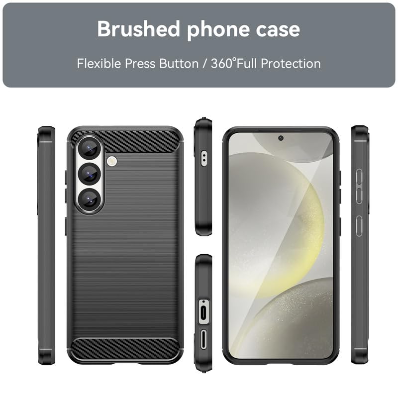 Image of Hybrid Carbon Fiber Back Case for Samsung Galaxy S25 (Black)