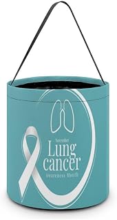 LPLLQG November Is Lung Cancer Awareness Month Halloween Candy Buckets Trick Or Treat Bags Tote Bags Goody Basket Gifts for Home Party Decoration Supplies