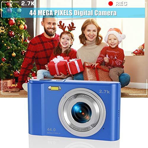 44MP Small Digital Camera for Photography Beginners, 2.7K Vlogging Camera 2.88\" IPS 16X Digital Zoom Point and Shoot Camera for Kids Teens Christmas,Thanksgiving Days,Birthdays Gift (Blue) - Thumbnail 6