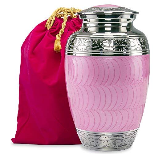 Hugs and Kisses Light Pink Adult Urn for Human Ashes - This Large