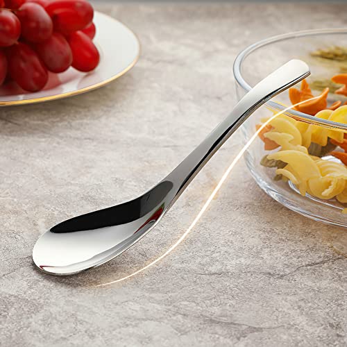 Soup Spoons, Aoosy Stainless Steel Korean Spoons, Asian Soup Spoons, 6.3 Inches Heavy Duty Asian Style Thick Short Handle Stainless Steel Ramen Spoons For Soup Cereals, Chinese Spoon Set Of 6 #TOP2