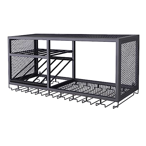 Estante Botellero de pared con soporte for copas | Estante de metal for colgar copas de vino | Soporte flotante for vino | Portabotellas de vino for la decoración de la pared de la cocina del hogar (n