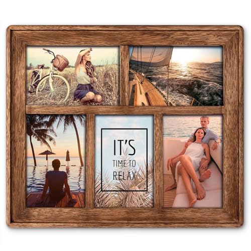 Bilderrahmen Collage aus Echtholz für 5 Bilder in 10x15 cm - Mehrfach...