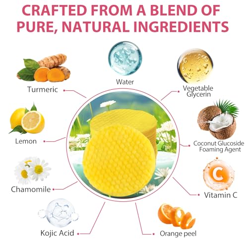 Turmeric Kojic Acid Cleansing Pads (40 Pads), Turmeric Cleansing Pad for Dark Spots, Suitable for All Skin Types