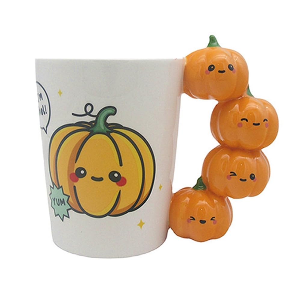 CTRLZS Ceramic Pumpkin Handle Mug-Beautiful Girl Design, Innovative Tea Coffee Cup, for Various Occasions.