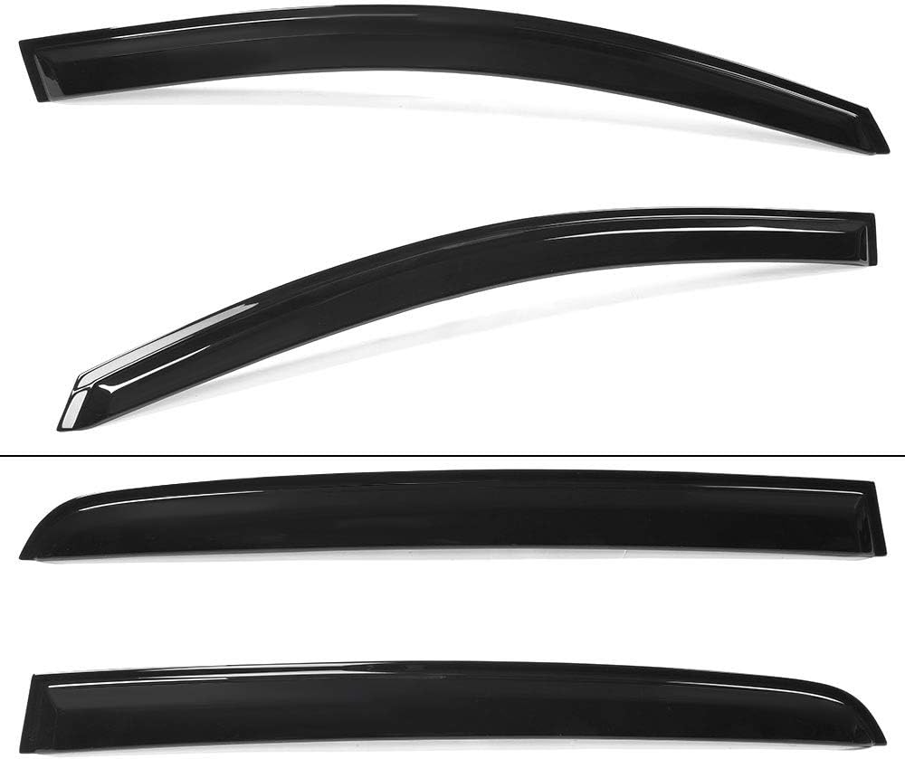 IKON MOTORSPORTS Window Visors Compatible with 2010-2014 Volkswagen Golf MK6, Dark Smoke Factory Style Acrylic Car Rain Sun Window Shade Guard Visor
