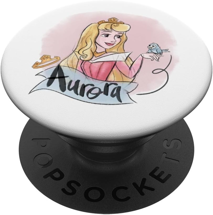 Disney Sleeping Beauty Princess Aurora with Pink Background PopSockets PopWallet for MagSafe