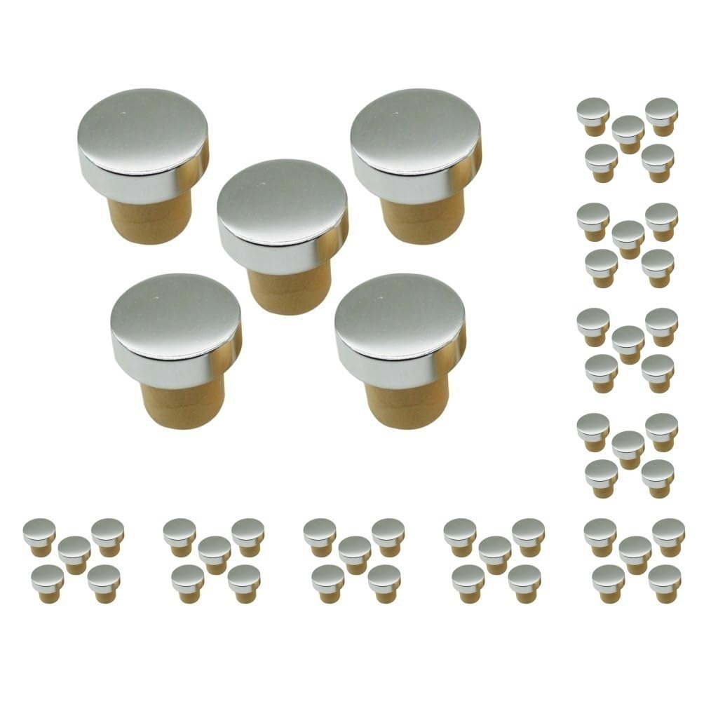10 Set di 5 tappi per vino a forma di T in silicone tappo in sughero tappo per bottiglia argento