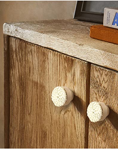 Tiradores de cajones de madera noble schima superba y ratán Youther, 8 piezas 4